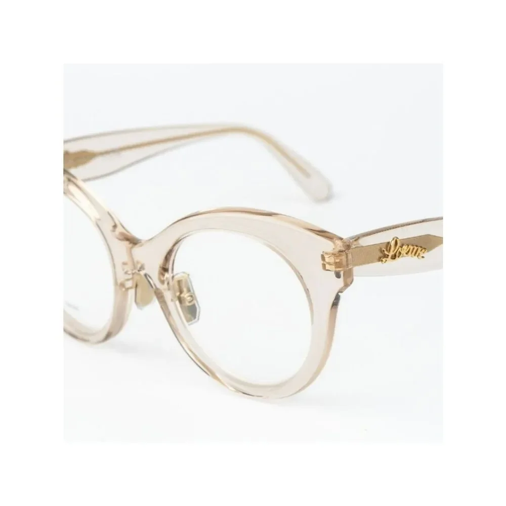 Loewe CURVY Women Eyeglasses Beige Round LW50074F 057 NEW AUTHENTIC
